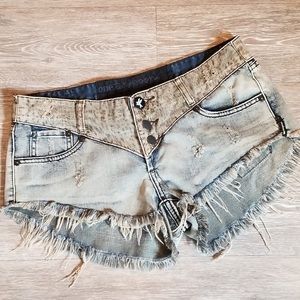 ❤️ One Teaspoon Distressed Jean Shorts Sz 29